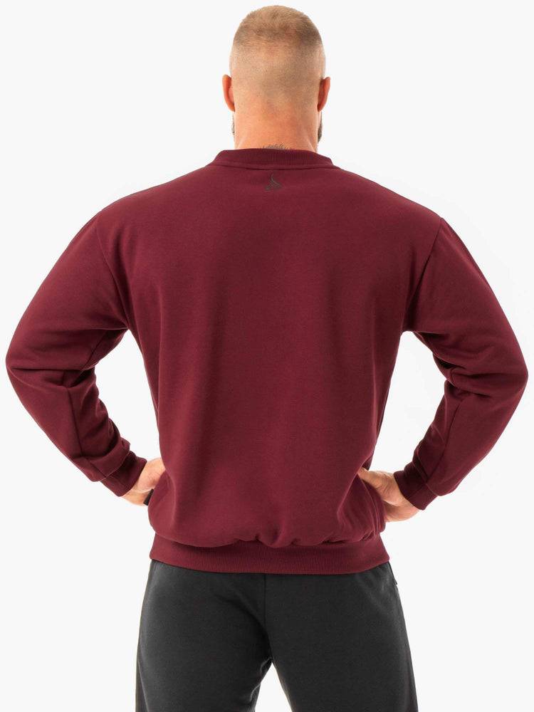 Burgundy Ryderwear Men Sweaters Force Pullover Men's Sweaters | AU1323MA