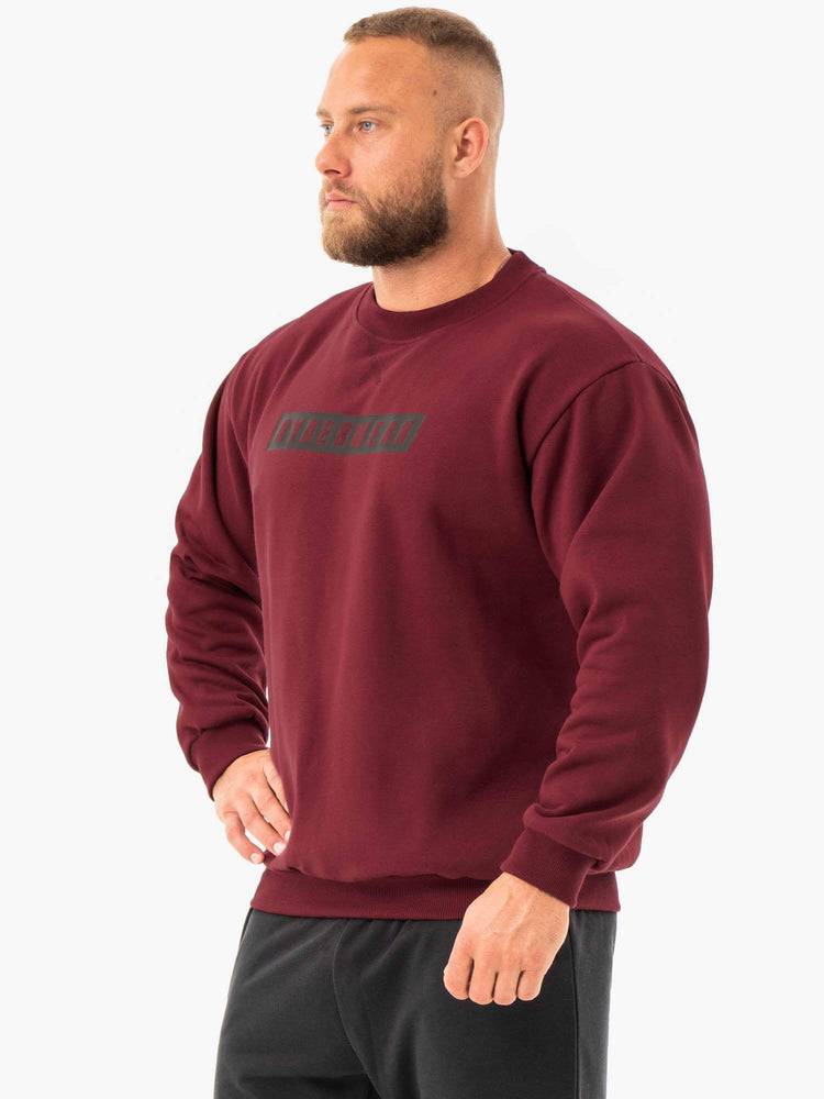 Burgundy Ryderwear Men Sweaters Force Pullover Men's Sweaters | AU1323MA