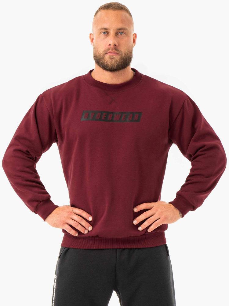 Burgundy Ryderwear Men Sweaters Force Pullover Men\'s Sweaters | AU1323MA