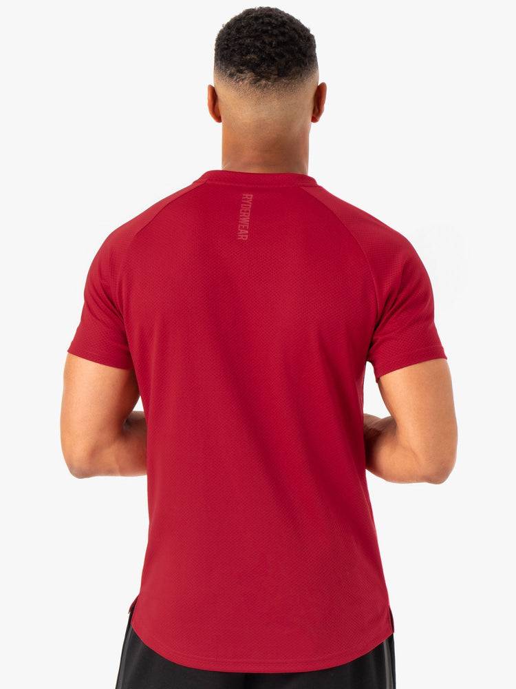 Burgundy Ryderwear Men T Shirts Enhance Men's T Shirts | AU1220QZ