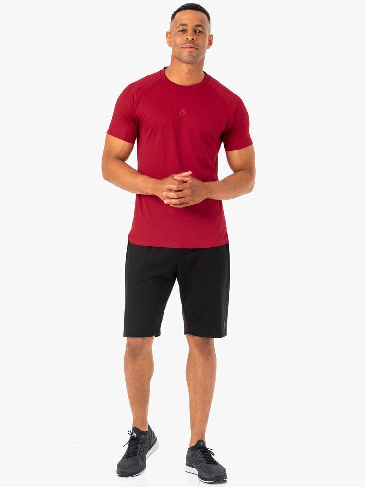 Burgundy Ryderwear Men T Shirts Enhance Men's T Shirts | AU1220QZ