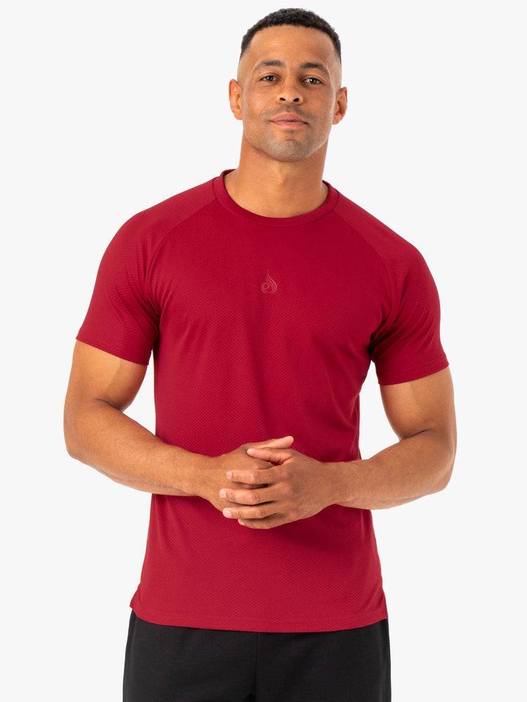 Burgundy Ryderwear Men T Shirts Enhance Men\'s T Shirts | AU1220QZ