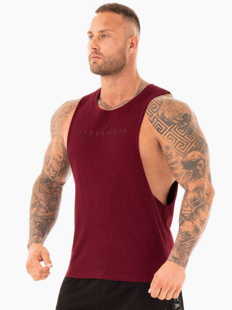 Burgundy Ryderwear Men Tanks Active Cotton Baller Tank Men's Tanks | AU1058XF