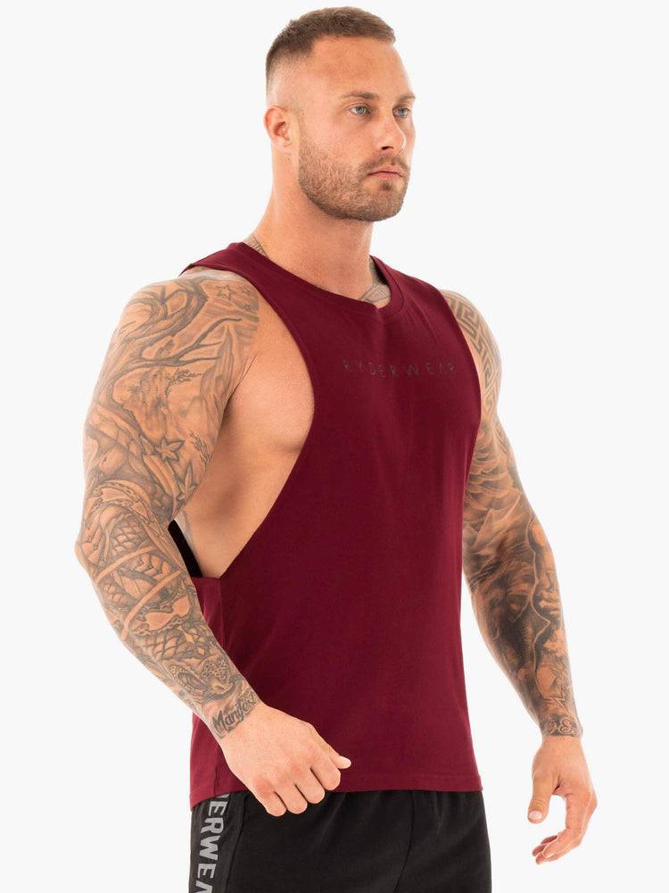 Burgundy Ryderwear Men Tanks Active Cotton Baller Tank Men's Tanks | AU1058XF