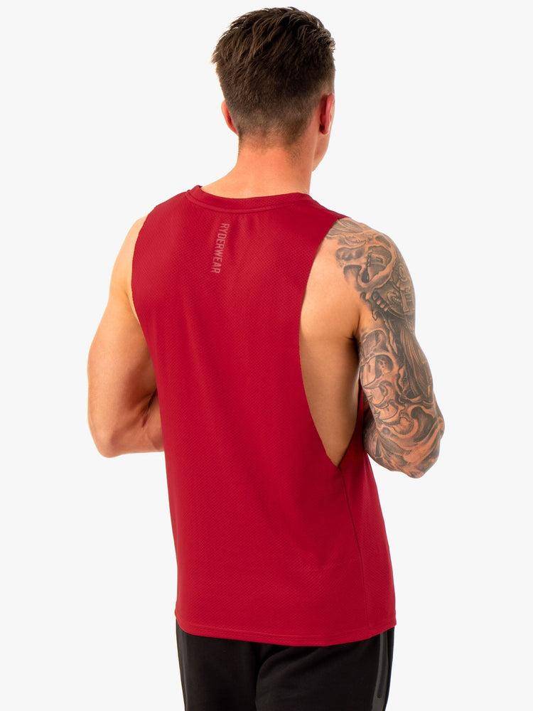 Burgundy Ryderwear Men Tanks Enhance Baller Tank Men's Tanks | AU1087BC