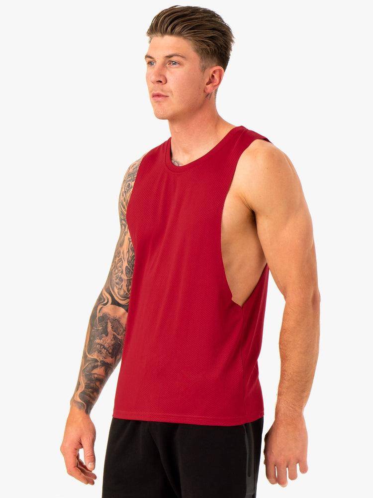 Burgundy Ryderwear Men Tanks Enhance Baller Tank Men's Tanks | AU1087BC