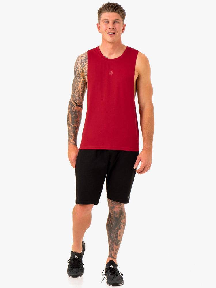 Burgundy Ryderwear Men Tanks Enhance Baller Tank Men's Tanks | AU1087BC