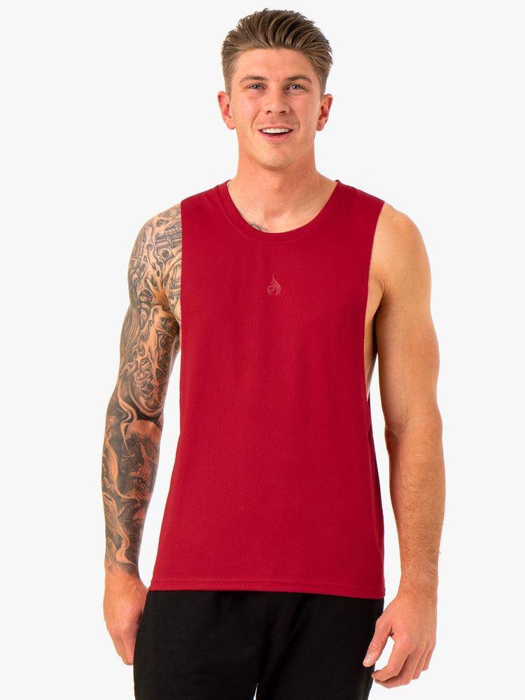 Burgundy Ryderwear Men Tanks Enhance Baller Tank Men\'s Tanks | AU1087BC