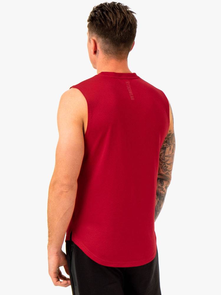 Burgundy Ryderwear Men Tanks Enhance Muscle Tank Men's Tanks | AU1092EX