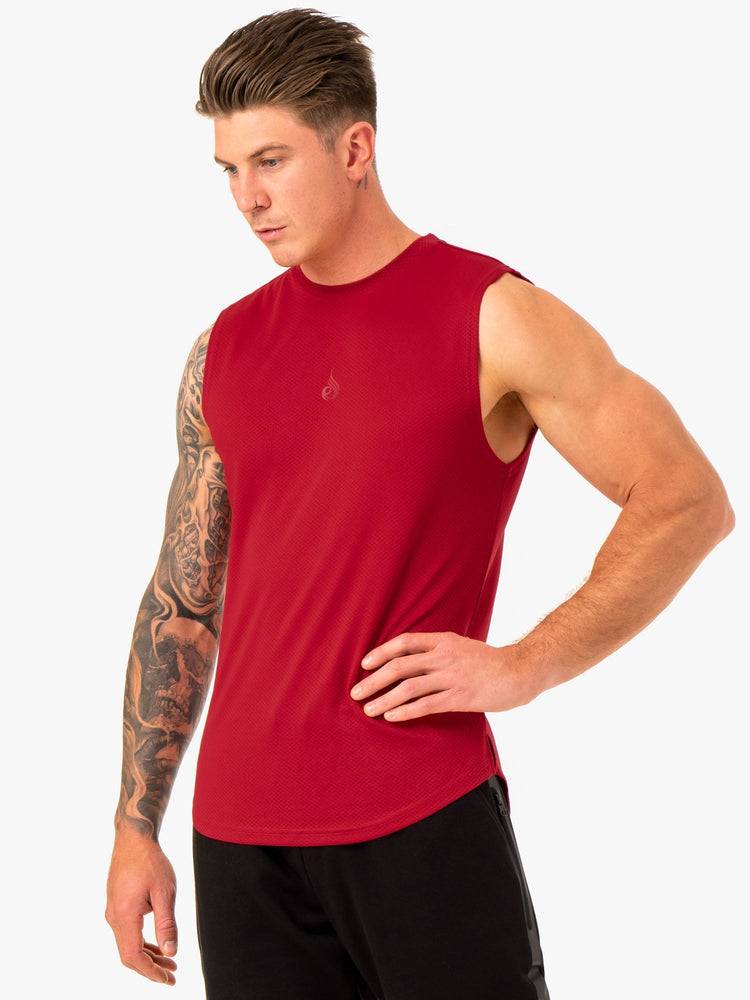 Burgundy Ryderwear Men Tanks Enhance Muscle Tank Men's Tanks | AU1092EX