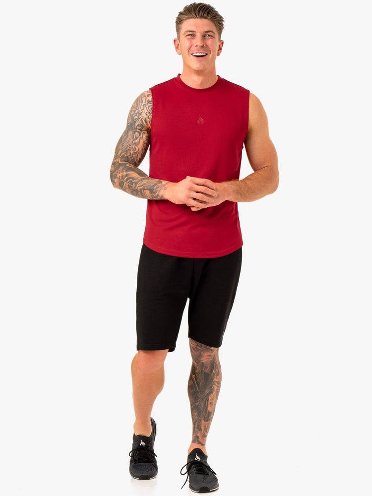 Burgundy Ryderwear Men Tanks Enhance Muscle Tank Men's Tanks | AU1092EX