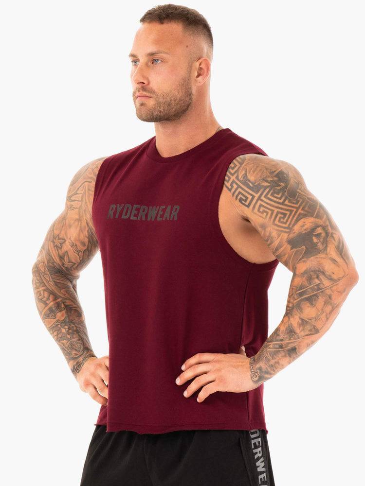 Burgundy Ryderwear Men Tanks Performance Baller Tank Men's Tanks | AU1160LH