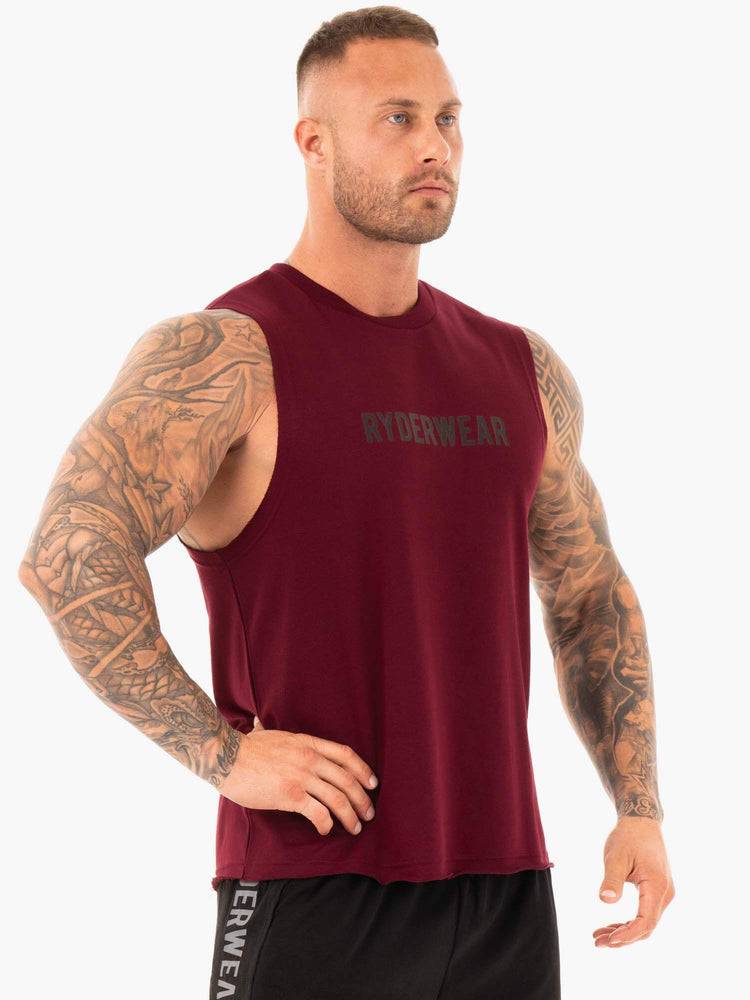 Burgundy Ryderwear Men Tanks Performance Baller Tank Men's Tanks | AU1160LH