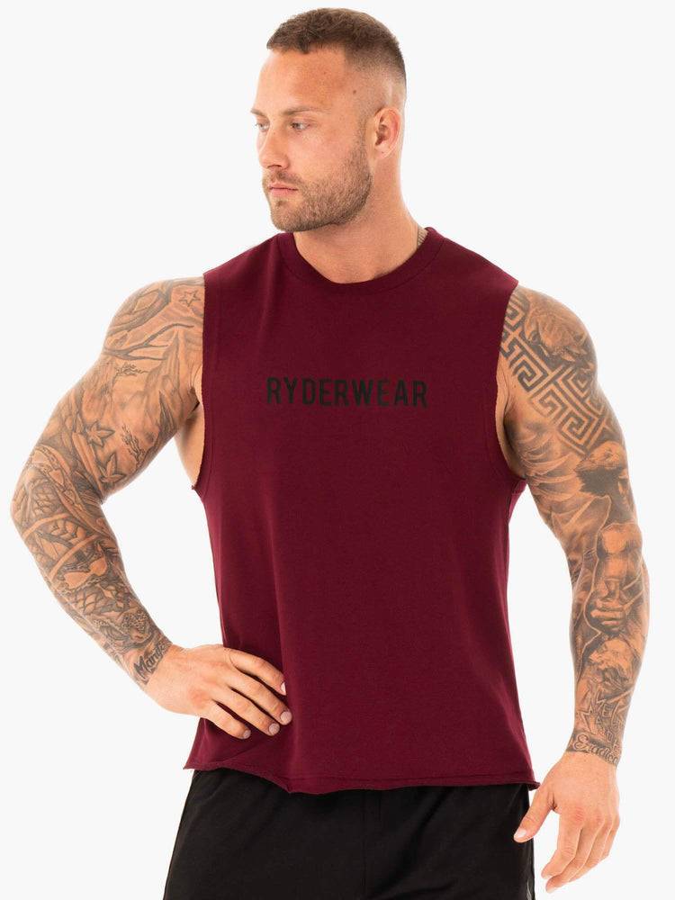 Burgundy Ryderwear Men Tanks Performance Baller Tank Men\'s Tanks | AU1160LH