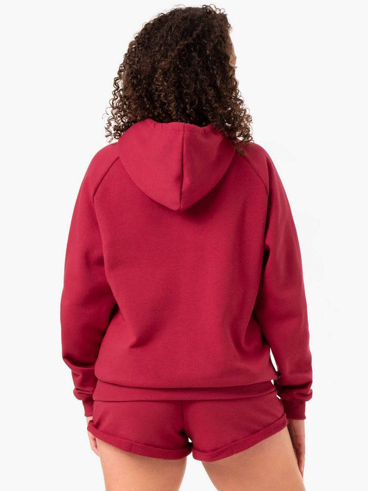 Burgundy Ryderwear Women Hoodie Off Duty Fleece Women's Hoodie | AU1656XF