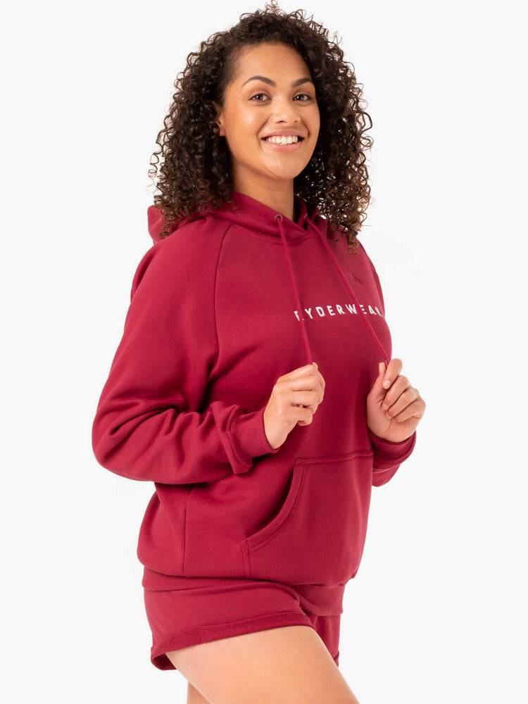 Burgundy Ryderwear Women Hoodie Off Duty Fleece Women's Hoodie | AU1656XF