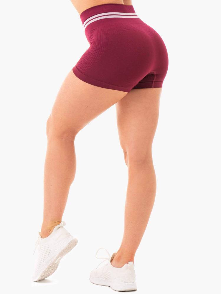 Burgundy Ryderwear Women Shorts Freestyle Seamless High Waisted Women's Shorts | AU2006UT