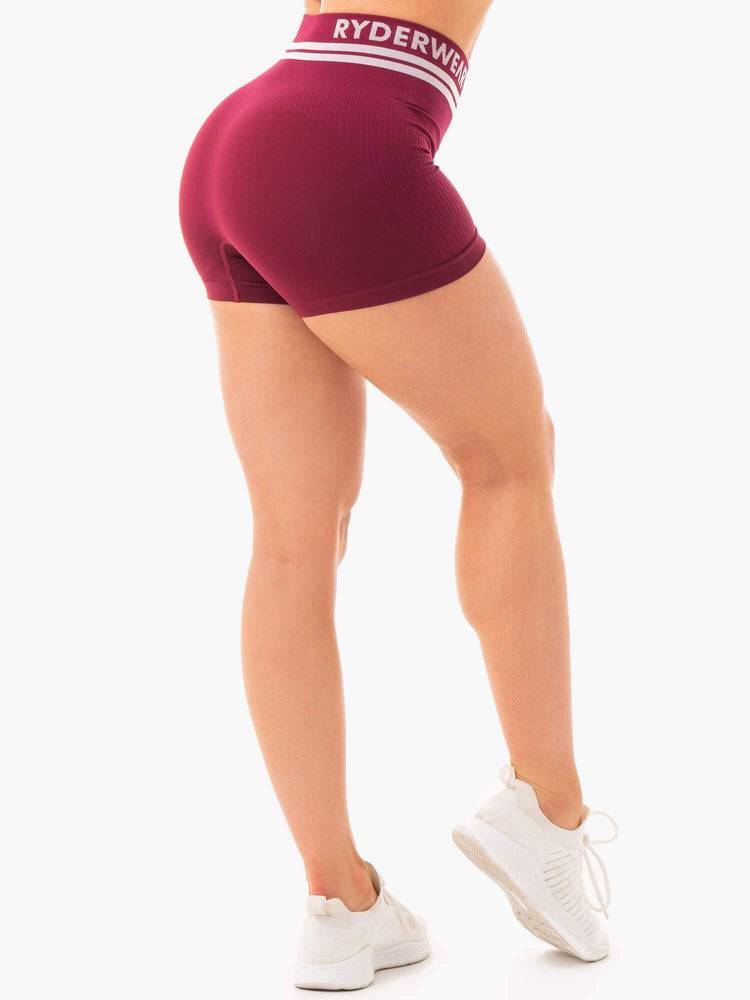 Burgundy Ryderwear Women Shorts Freestyle Seamless High Waisted Women's Shorts | AU2006UT