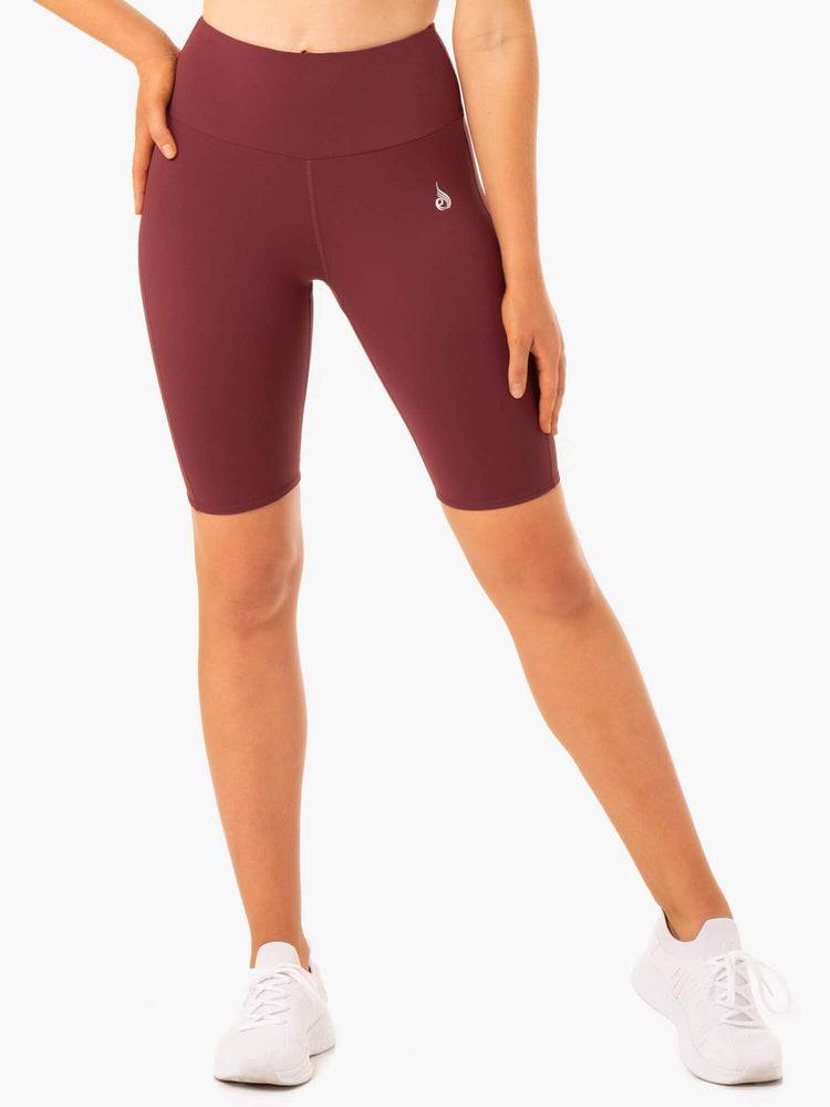 Burgundy Ryderwear Women Shorts Staples Scrunch Bum Bike Women's Shorts | AU2126VD