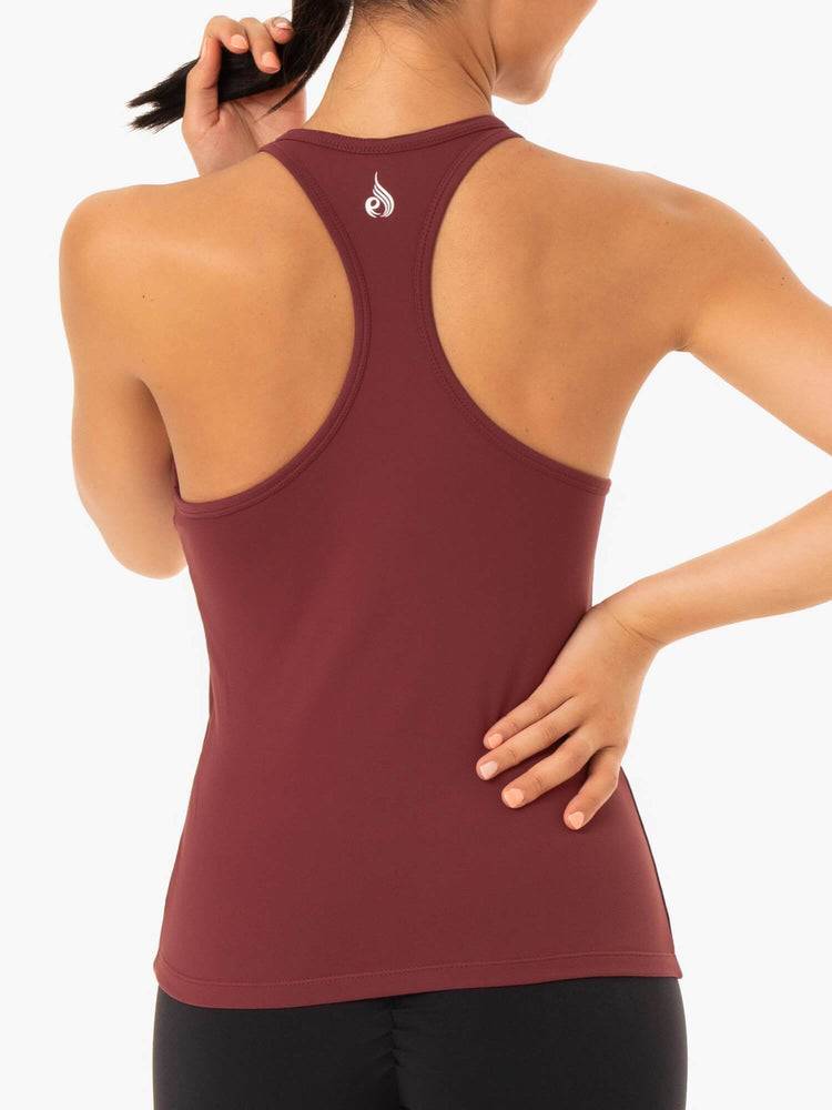 Burgundy Ryderwear Women Tanks Hype Racer Back Women's Tanks | AU2968NB