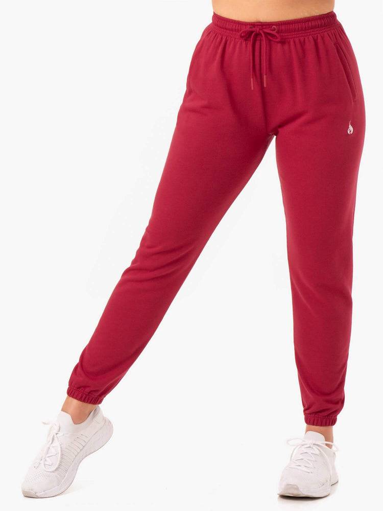 Burgundy Ryderwear Women Track Pants Off-Duty Fleece Women\'s Track Pants | AU3059YU