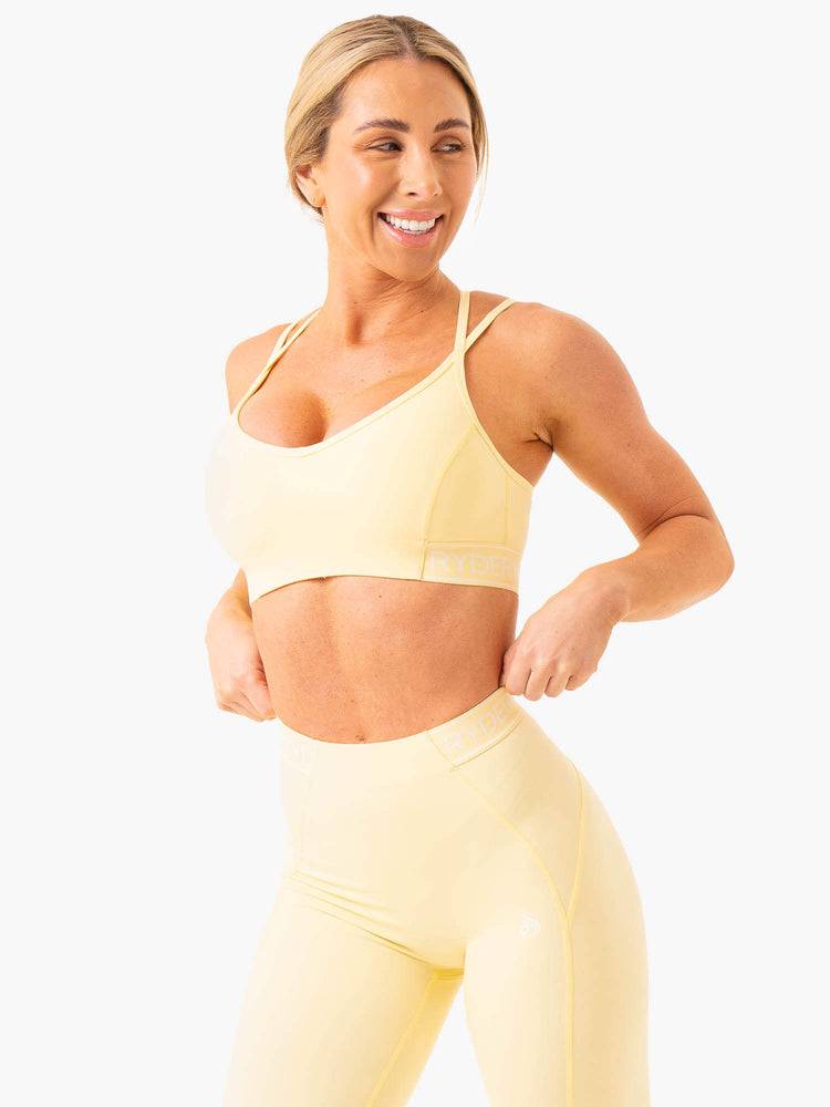 Butter Ryderwear Women Sports Bra Level Up V-Neck Women's Sports Bra | AU2251KI