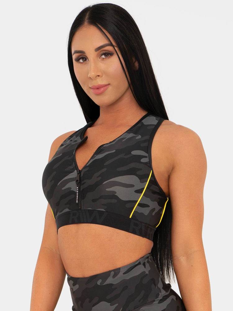 Camo Ryderwear Women Sports Bra BFCAMO Zip Up Women\'s Sports Bra | AU2499OR