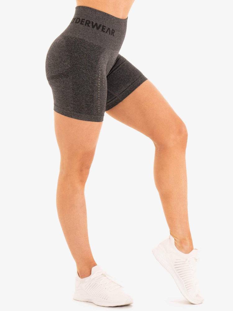 Charcoal Marl Ryderwear Women Shorts Seamless Staples Women's Shorts | AU2213YU