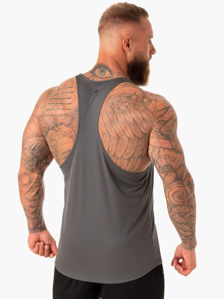 Charcoal Ryderwear Men Gym Stringers Define Mesh T-Back Men's Gym Stringers | AU1511YU