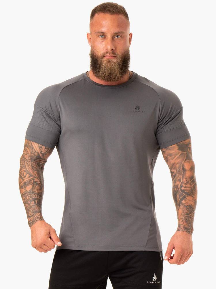 Charcoal Ryderwear Men T Shirts Action Mesh Men's T Shirts | AU1187ZG