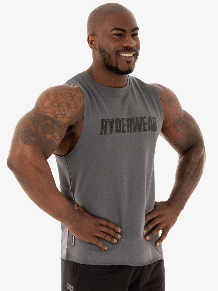 Charcoal Ryderwear Men Tanks Flex Fleece Tank Men's Tanks | AU1100AP