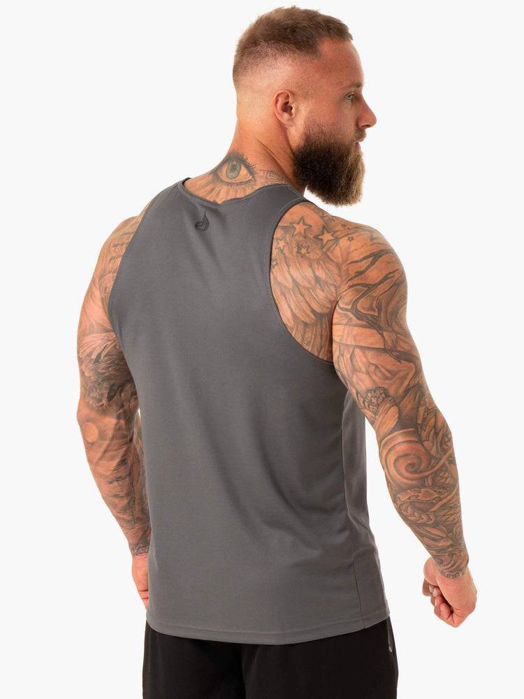 Charcoal Ryderwear Men Tanks Heighten Mesh Regular Tank Men's Tanks | AU1119RW