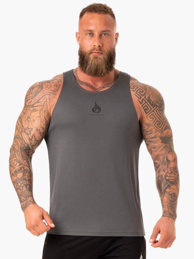 Charcoal Ryderwear Men Tanks Heighten Mesh Regular Tank Men\'s Tanks | AU1119RW