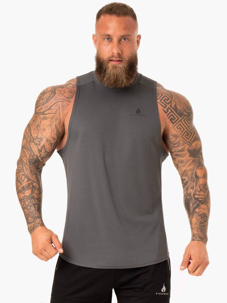 Charcoal Ryderwear Men Tanks Lift Mesh Baller Tank Men's Tanks | AU1142QZ