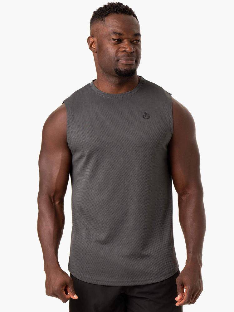 Charcoal Ryderwear Men Tanks Reflex Mesh Baller Tank Men's Tanks | AU1173YU