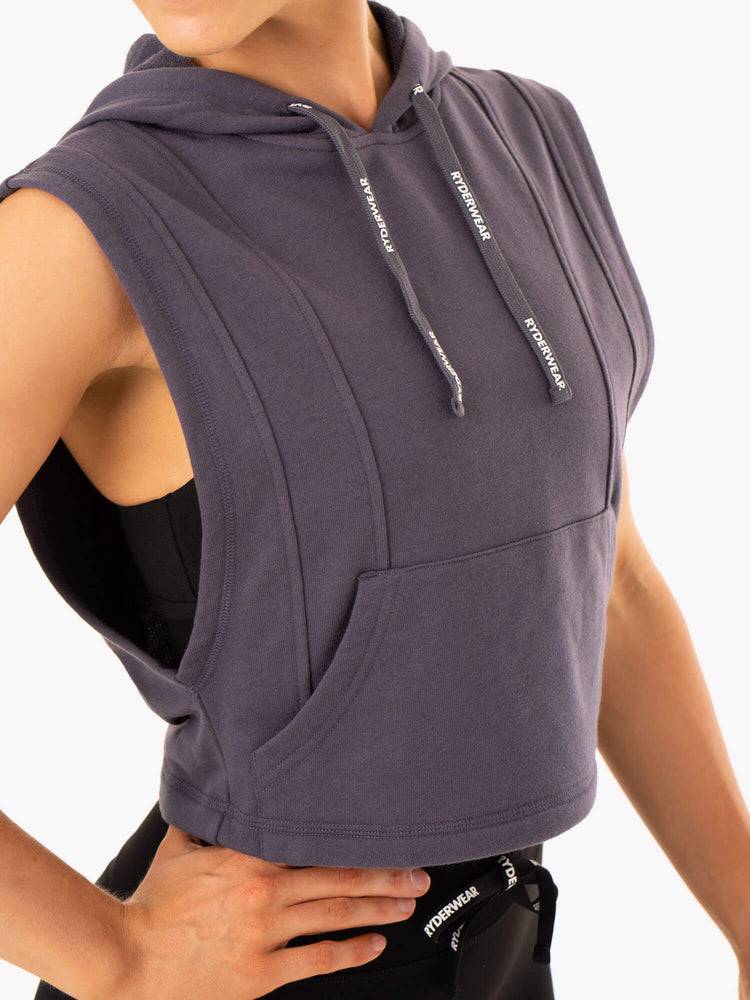 Charcoal Ryderwear Women Hoodie Replay Sleeveless Women's Hoodie | AU1690EX