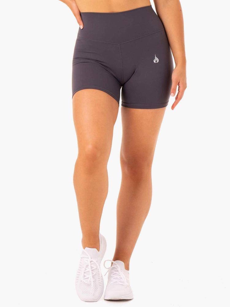 Charcoal Ryderwear Women Shorts Base High Waisted Women's Shorts | AU1994XF