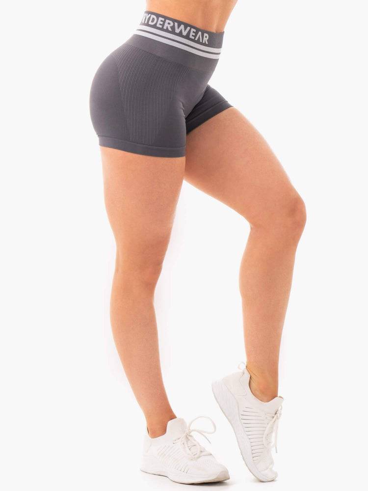 Charcoal Ryderwear Women Shorts Freestyle Seamless High Waisted Women's Shorts | AU2203CE