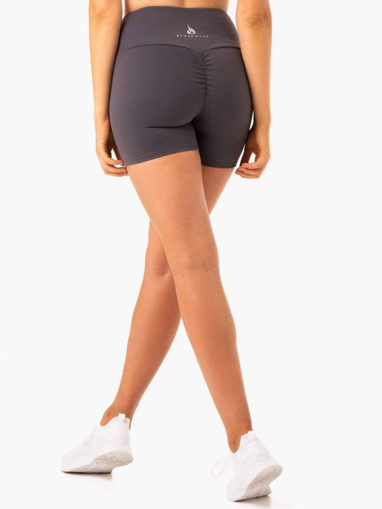 Charcoal Ryderwear Women Shorts Staples Scrunch Bum Mid Length Women's Shorts | AU1997BC