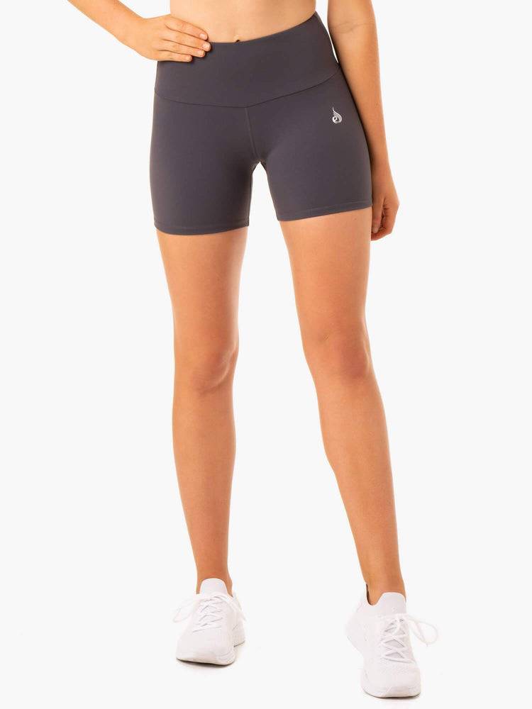 Charcoal Ryderwear Women Shorts Staples Scrunch Bum Mid Length Women's Shorts | AU1997BC