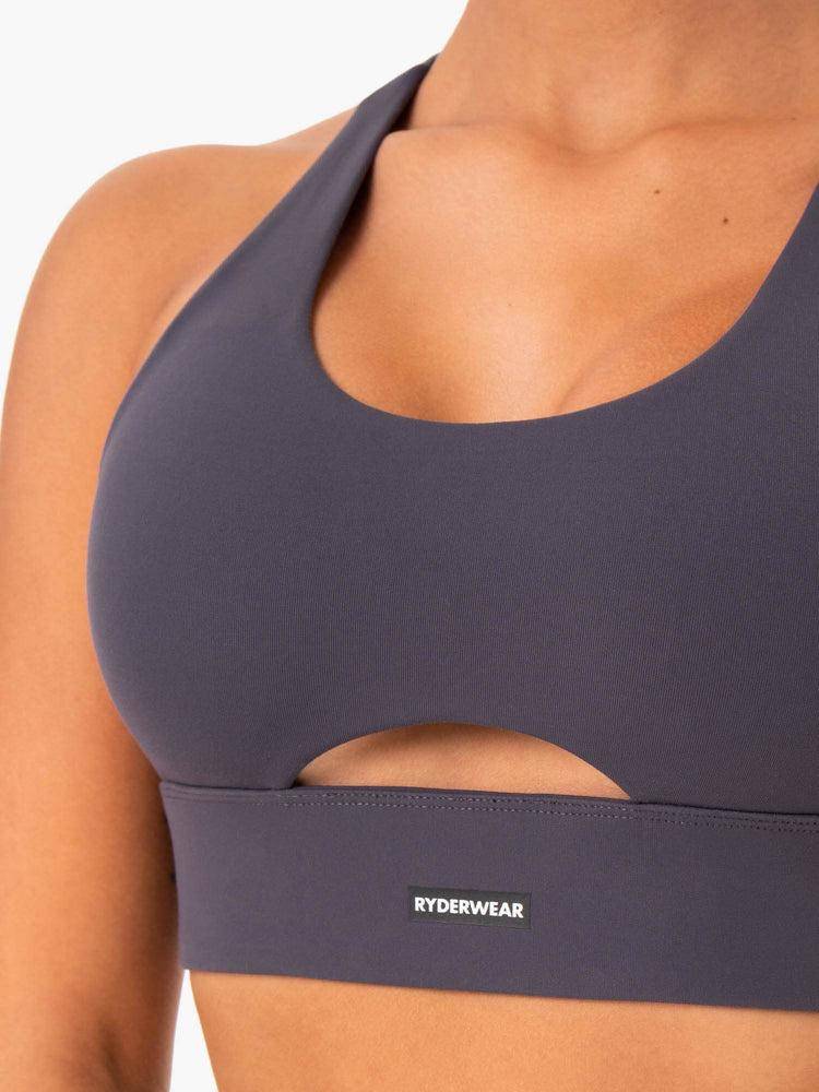 Charcoal Ryderwear Women Sports Bra Base Racer Back Women's Sports Bra | AU2483NB