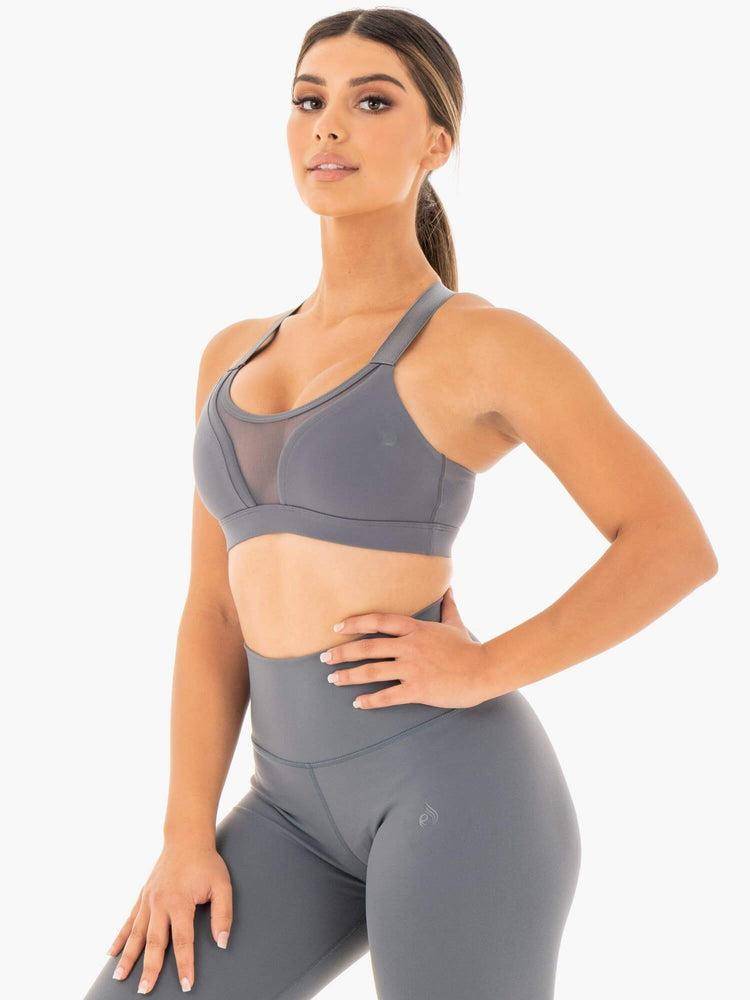 Charcoal Ryderwear Women Sports Bra Collide Mesh Contour Women's Sports Bra | AU2371UT