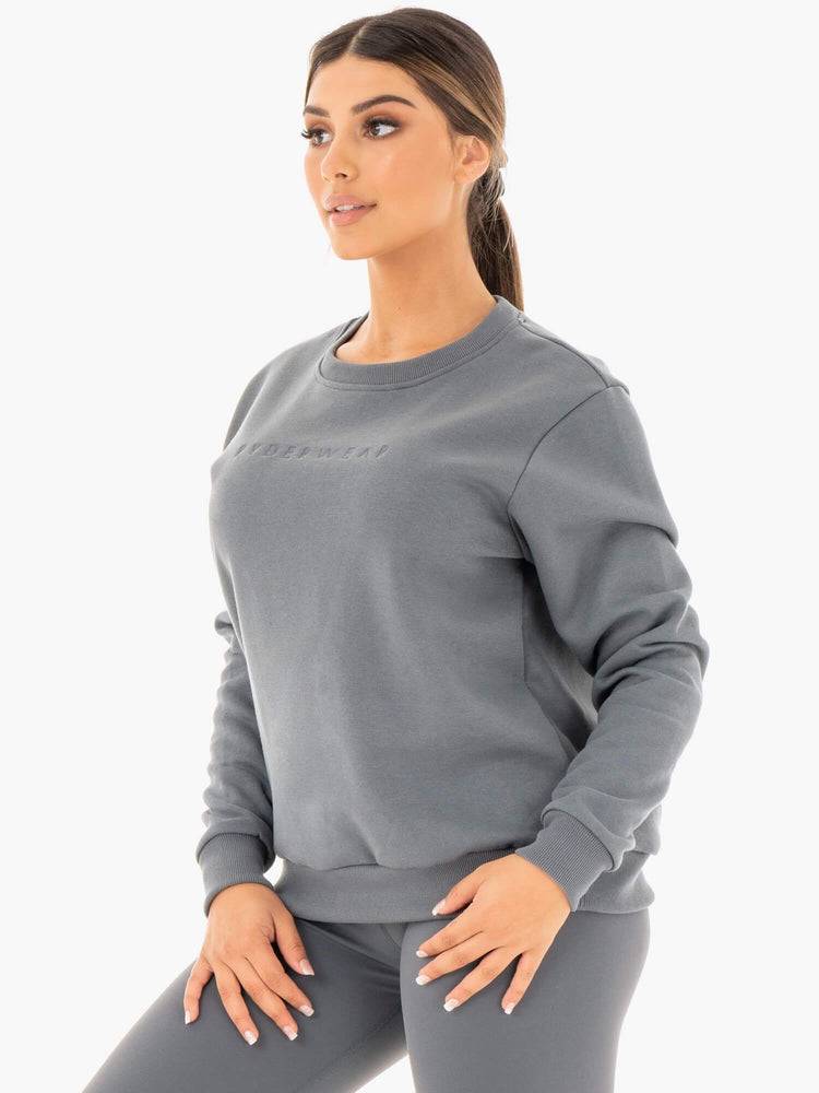 Charcoal Ryderwear Women Sweaters Motion Oversized Women's Sweaters | AU2611QZ