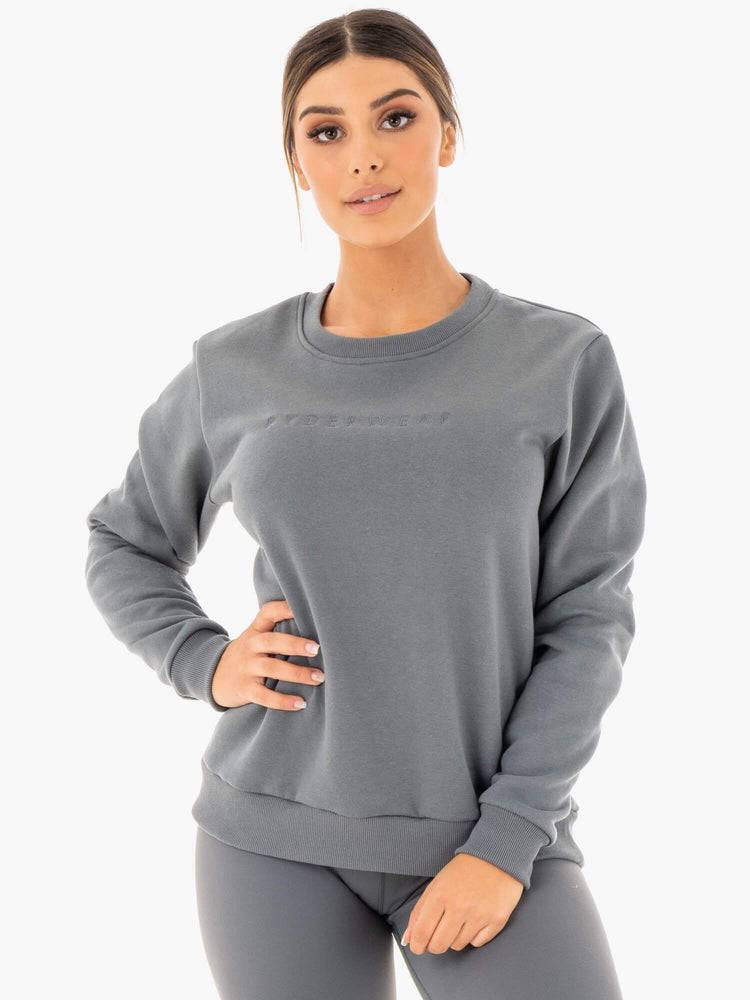 Charcoal Ryderwear Women Sweaters Motion Oversized Women\'s Sweaters | AU2611QZ