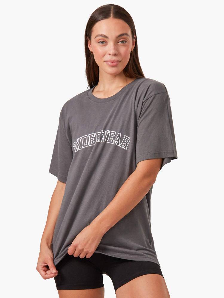 Charcoal Ryderwear Women T Shirts Oversized Women's T Shirts | AU2743AP