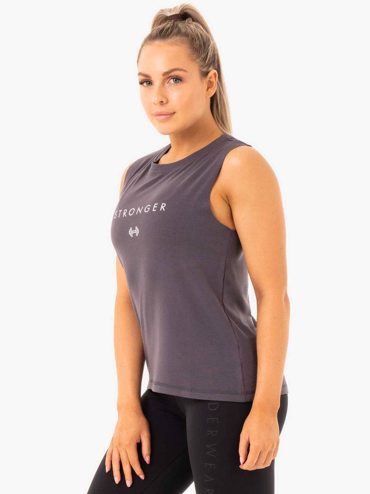 Charcoal Ryderwear Women Tanks Ladies Baller Women's Tanks | AU3018ZG