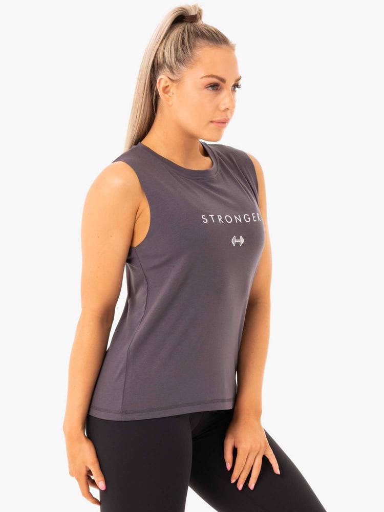 Charcoal Ryderwear Women Tanks Ladies Baller Women's Tanks | AU3018ZG