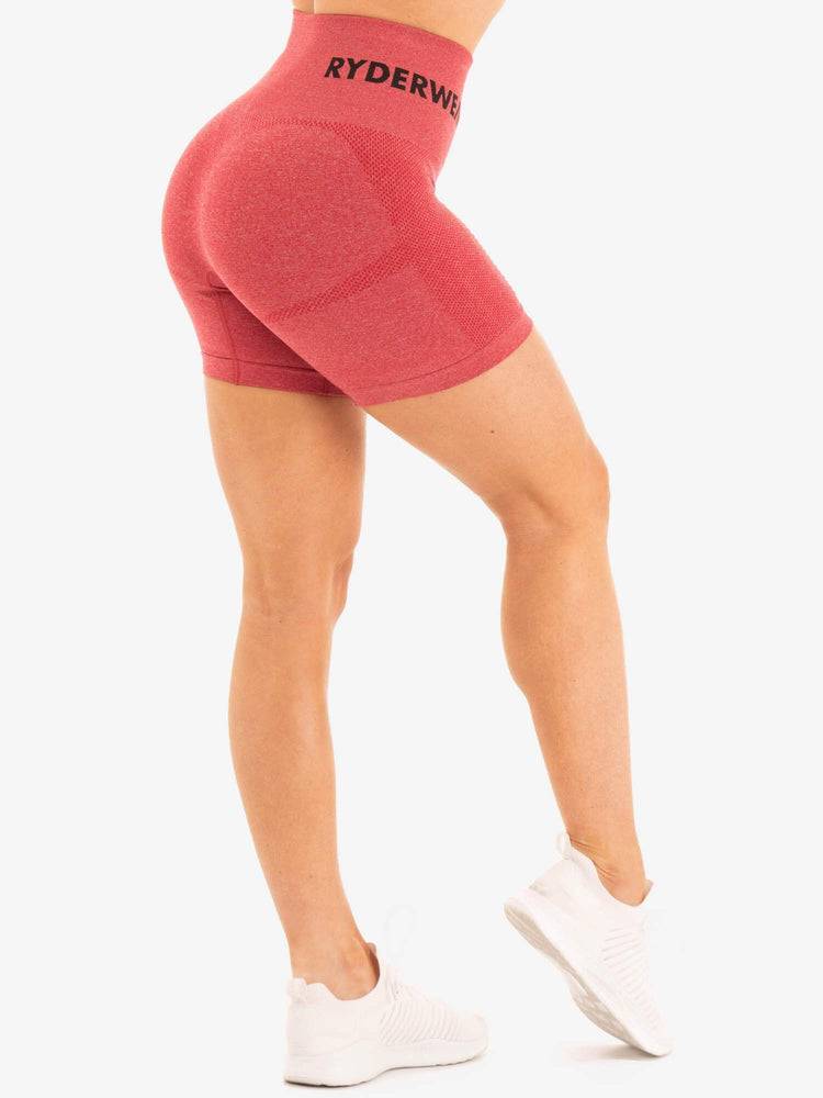 Cherry Red Marl Ryderwear Women Shorts Seamless Staples Women's Shorts | AU2040GL