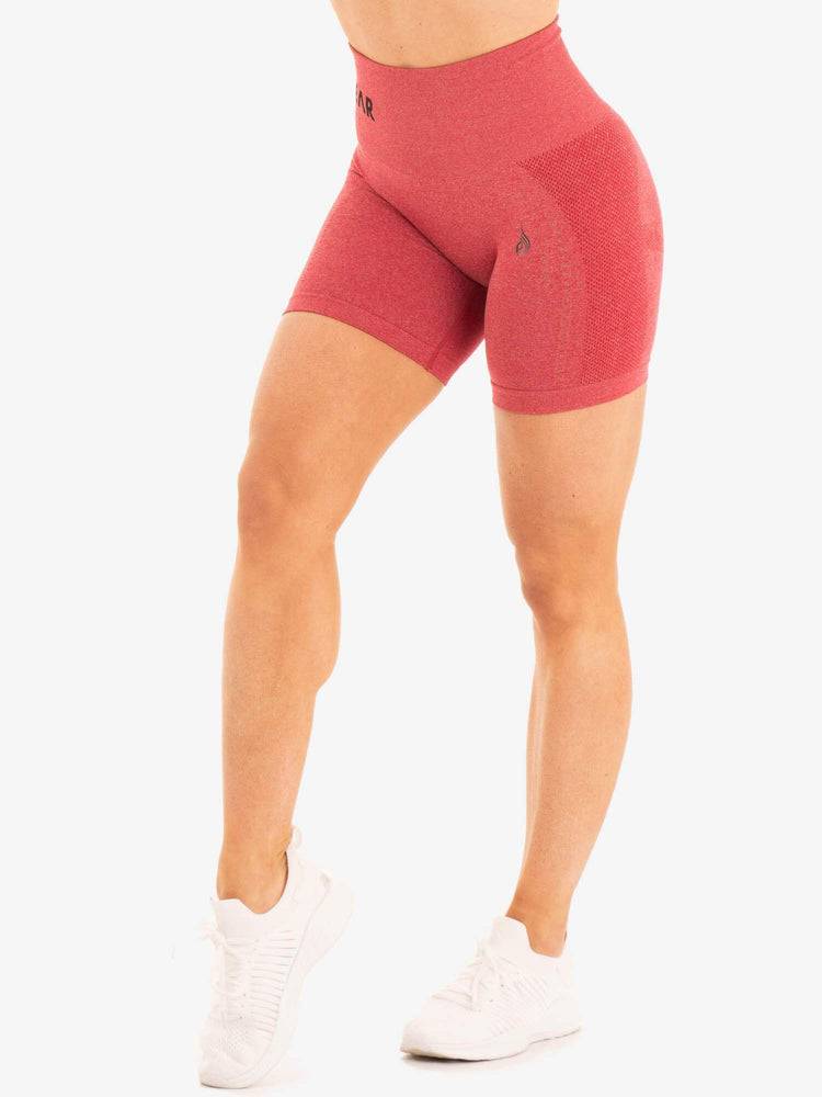 Cherry Red Marl Ryderwear Women Shorts Seamless Staples Women\'s Shorts | AU2040GL