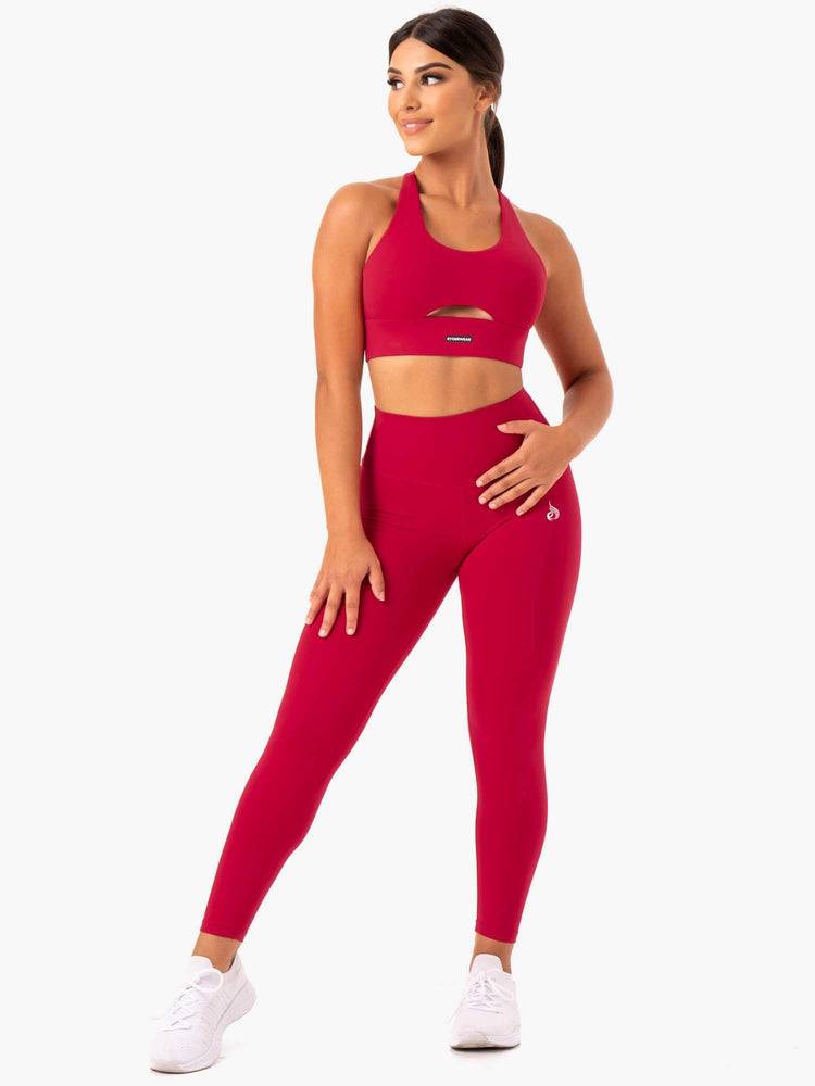 Cherry Red Ryderwear Women Leggings Base Full Length High Waisted Women's Leggings | AU1745YU